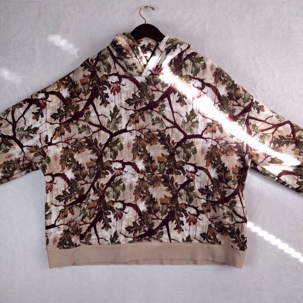 Original Use Camo Men's Sweatshirt‎ Hoodie Pullover Oaktree Print Size XL